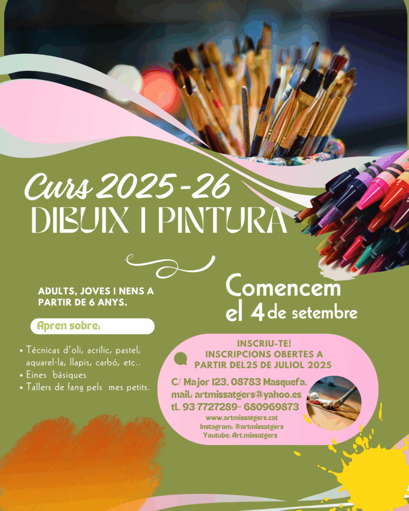 Curs de dibuix i pintura 2025-26 Curs de dibuix i pintura 2025 26